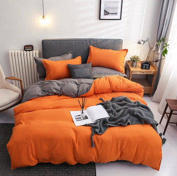 Solid Reversible - 6 Comforter Set - With Filling