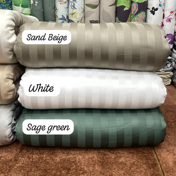 Striped Self Cotton Sateen Set
