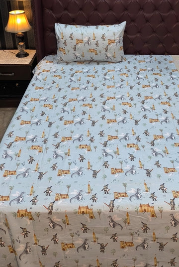 Dino Kids Cotton  Bedsheet