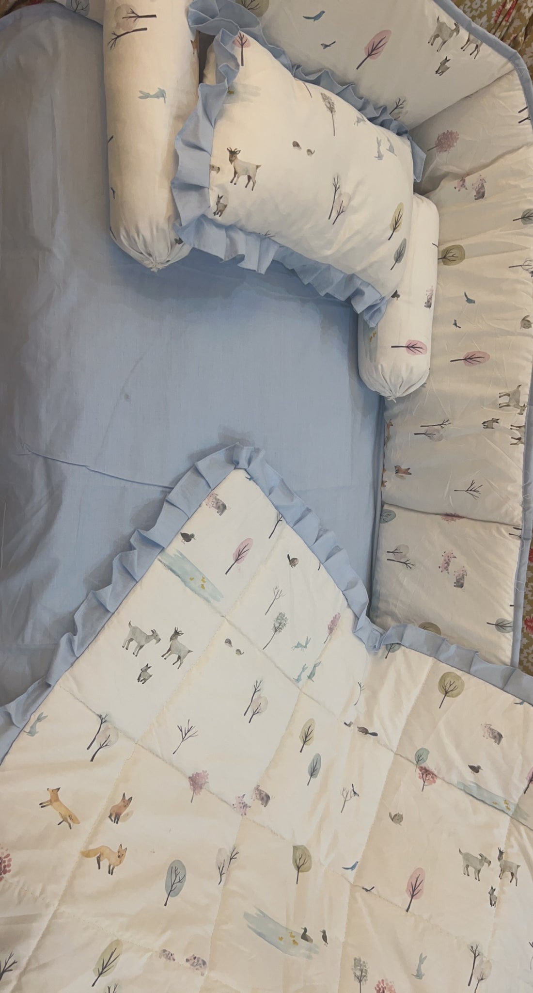 Mini Animals Cot Bedding Set