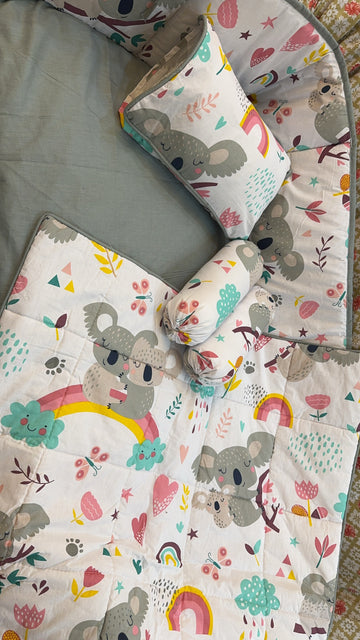 Koala white Cot Bedding Set