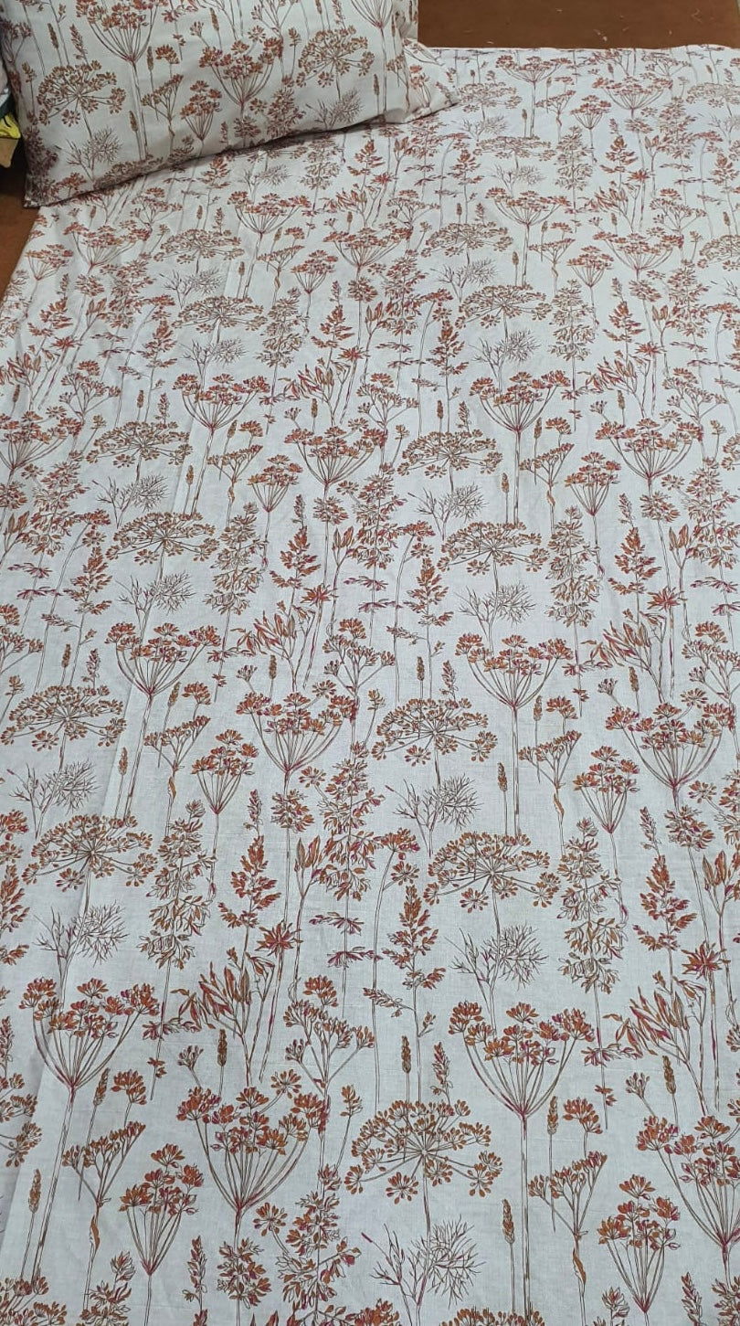 Rusty Flowers Cotton Sateen Set