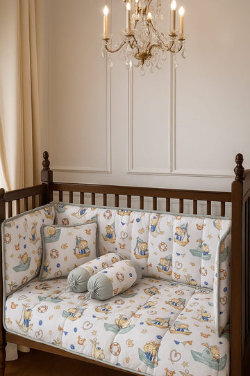 Sailing teddy Cot Bedding Set
