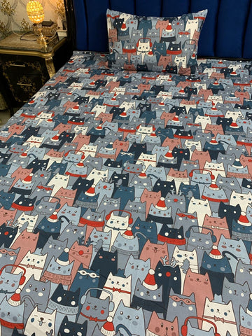 Cat Kids cotton Bedsheet