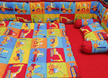 Multi Trucks 2 Cot Bedding Set