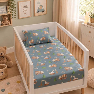 Truck cotton crib sheet