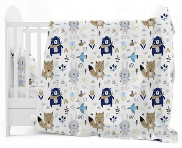 Blue bear Cot Bedding Set
