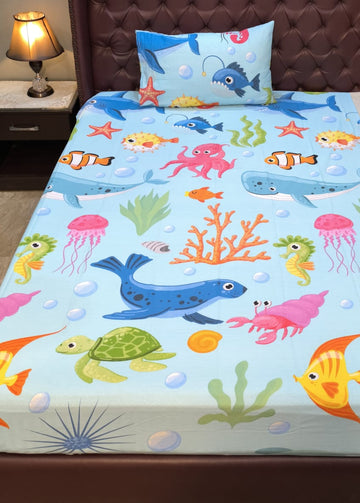 Under The Sea Kids cotton Bedsheet