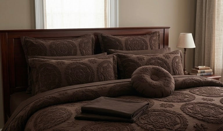 Dark brown 2 Boho Tufted Set