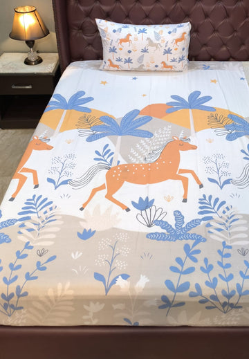 Horse  Kids cotton Bedsheet