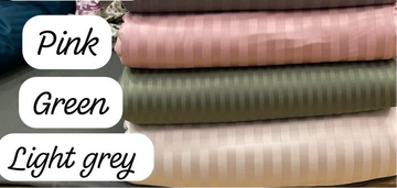 Striped Self Cotton Sateen Set