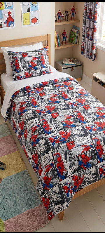 Spider man 5 Kids Cotton  Bedsheet
