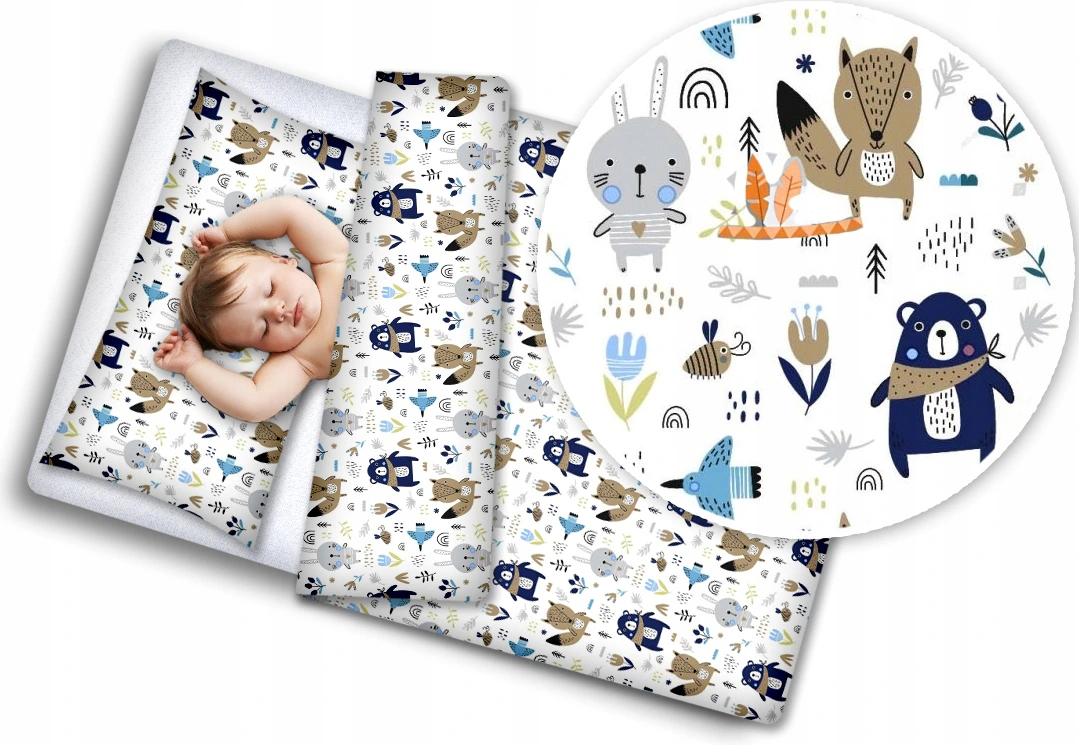 Blue bear Cot Bedding Set