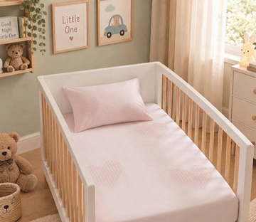 Heart waffle cotton crib sheet