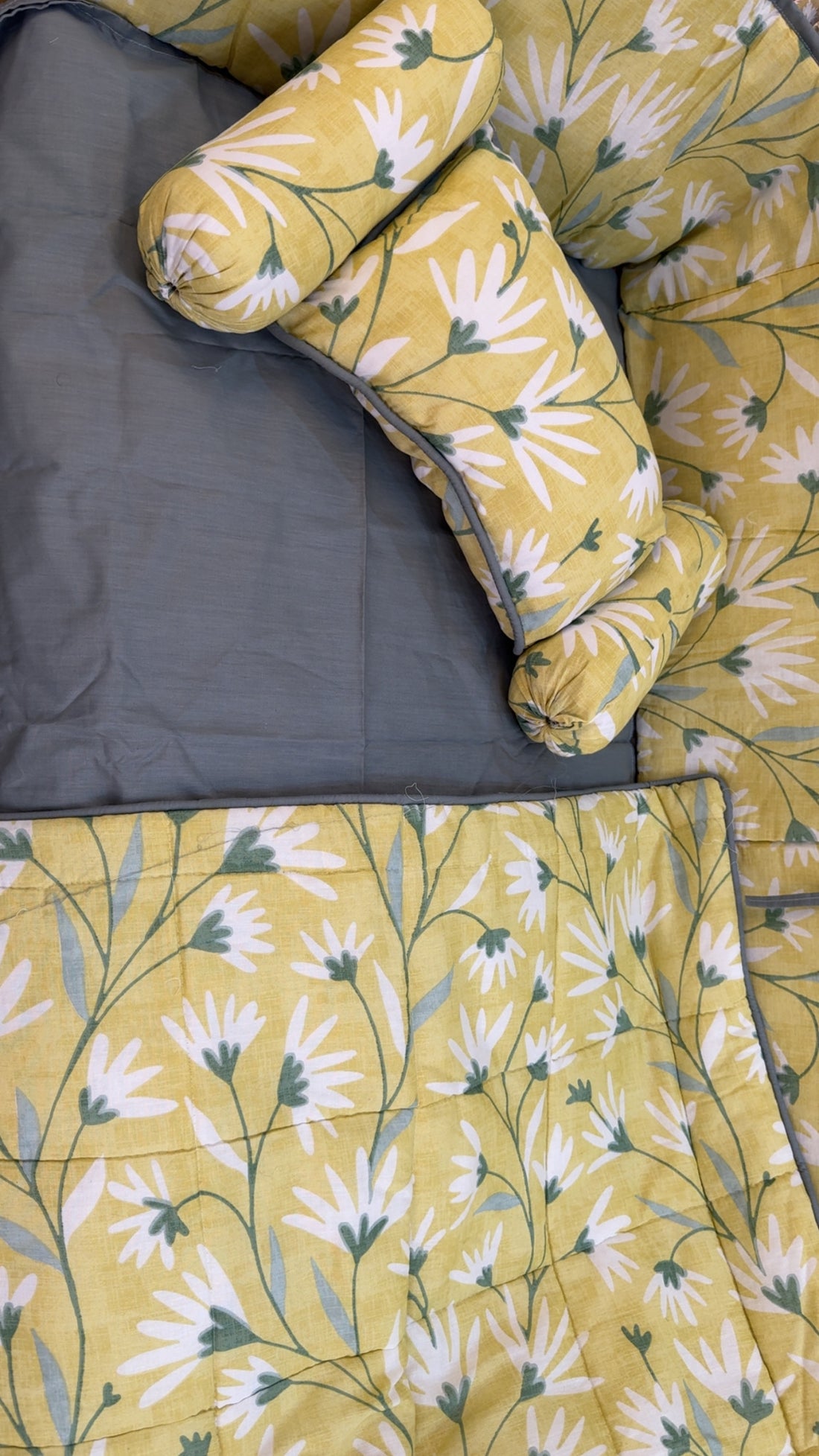 Yellow flower Cot Bedding Set