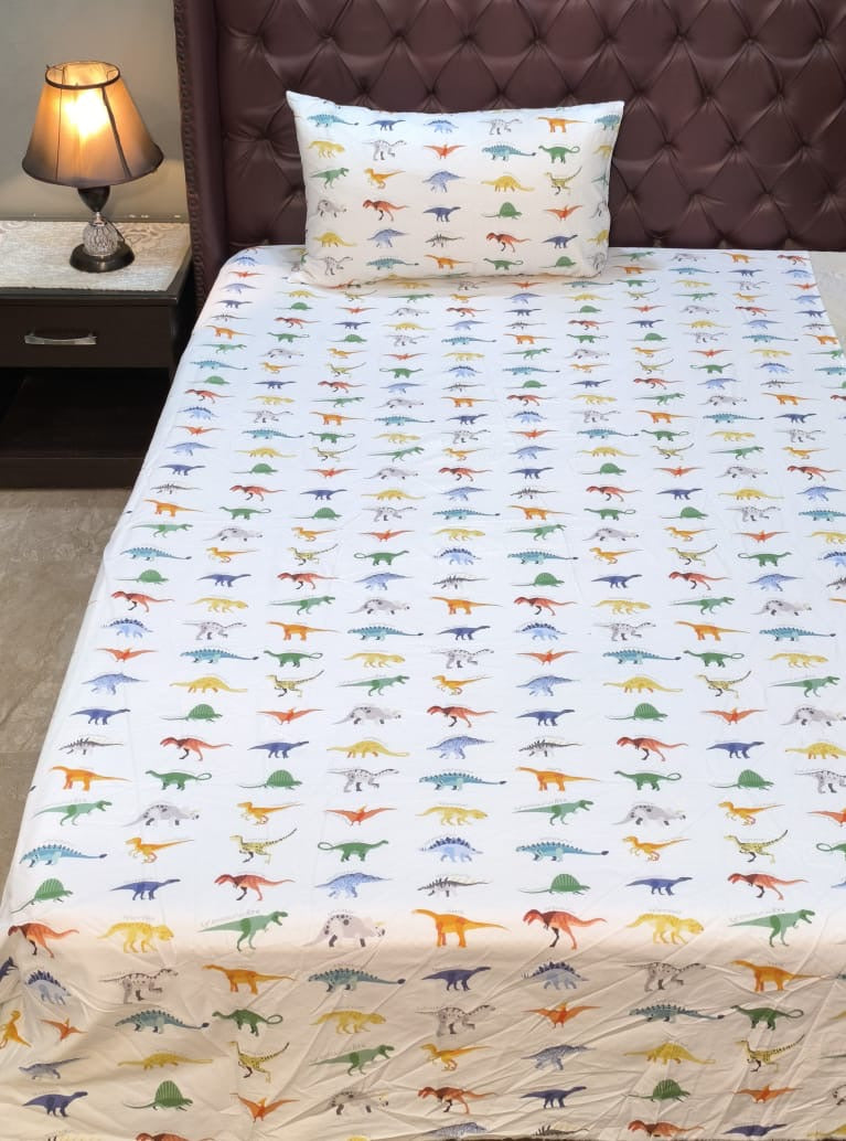 Dino Kids cotton Percale Bedsheet