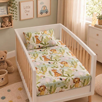 Jungle cotton crib sheet