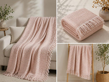 Pink muslin throw