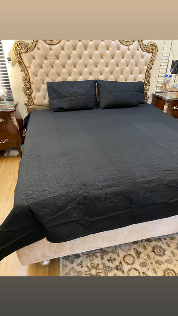 Ultrasonic Bedspread Set - black