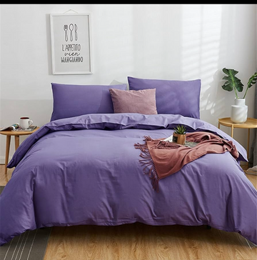 Solid Reversible - 51 Duvet Cover Set - Without Filling