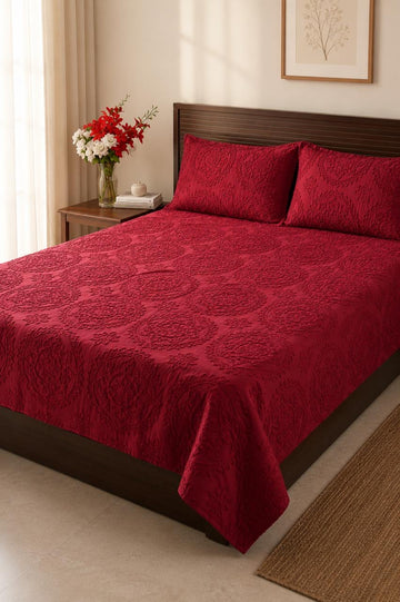 Maroon Boho Tufted Set