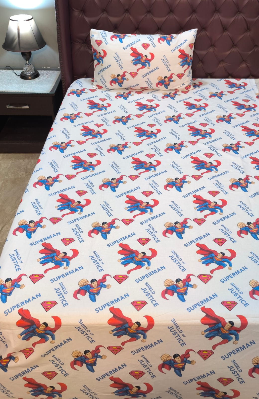 Super man Kids Cotton  Bedsheet