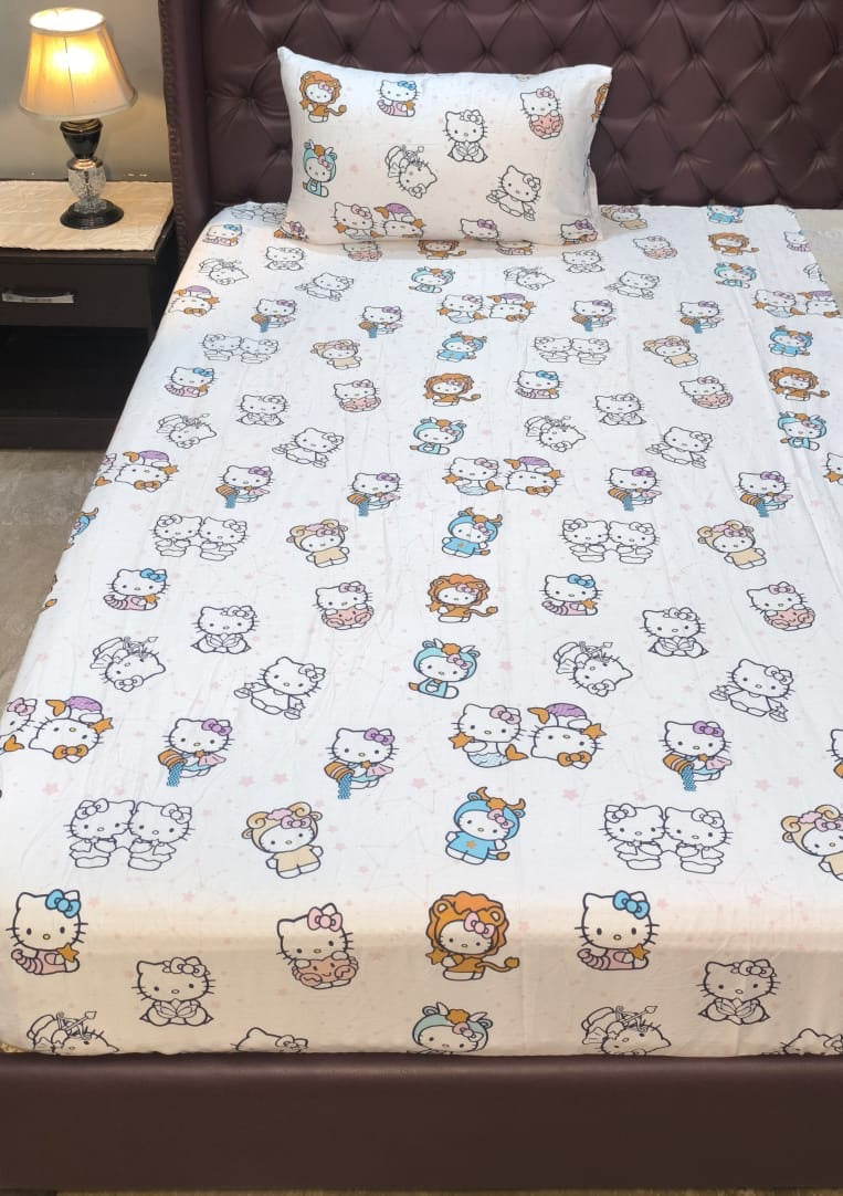 Hello kitry  Kids cotton Percale Bedsheet