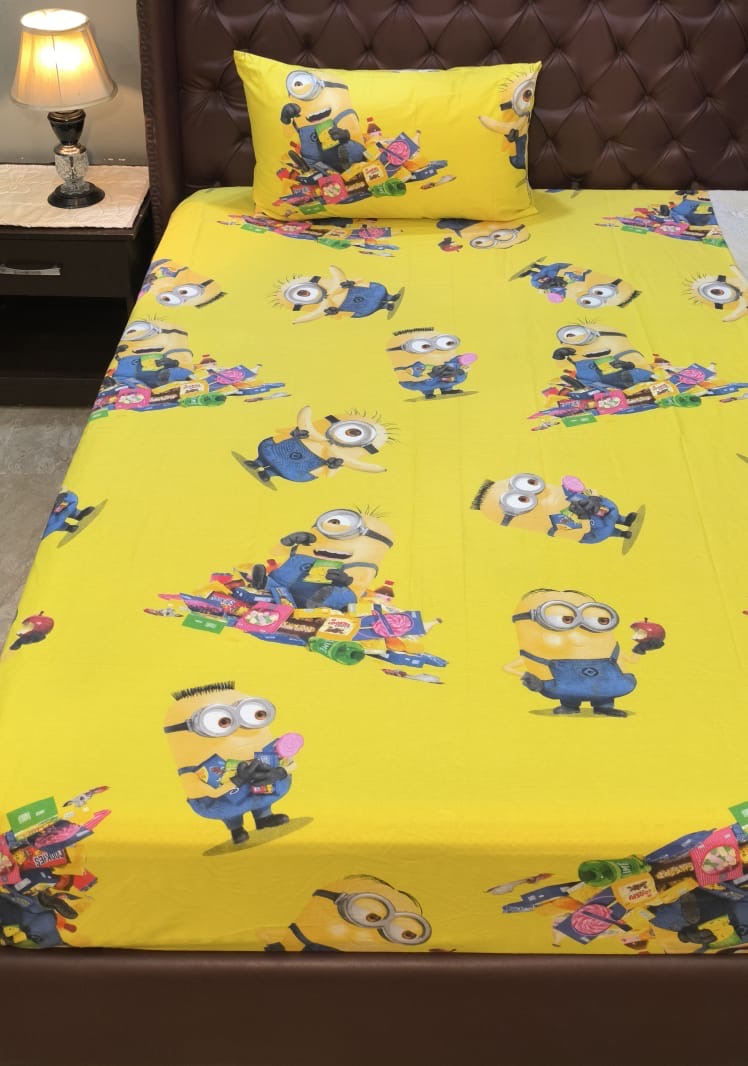 Minnion Kids Cotton  Bedsheet