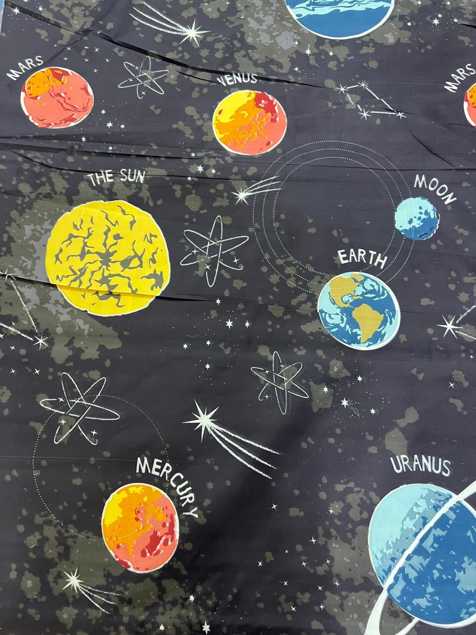 Planets Kids cotton Glow In Dark Bedsheet