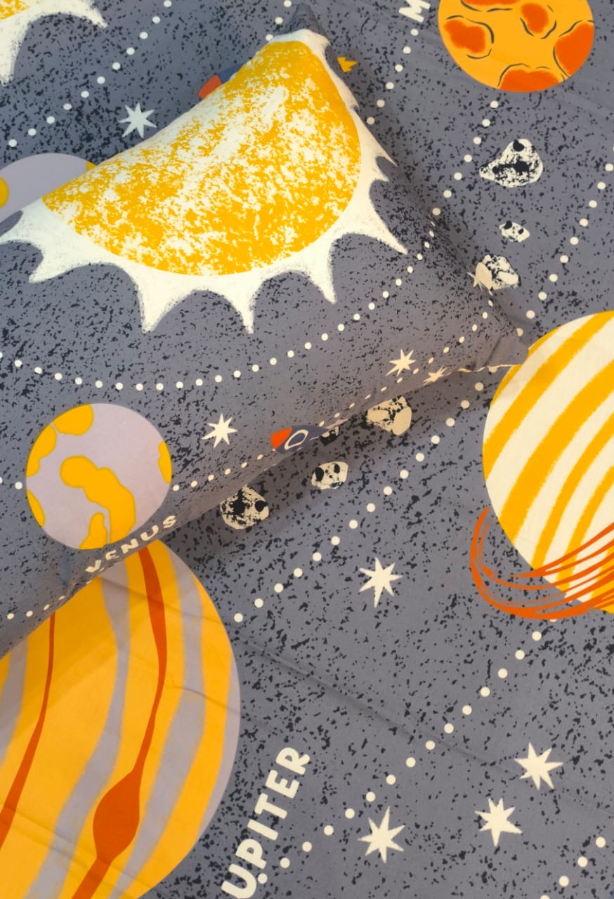 Solar system Kids Cotton  Bedsheet