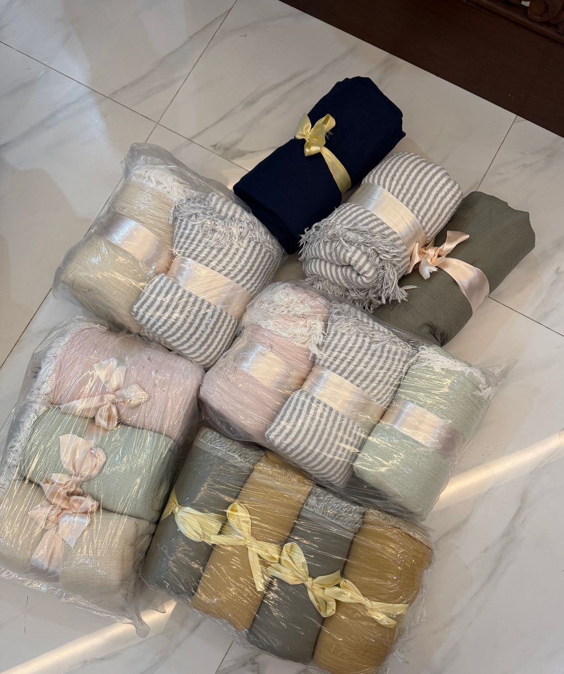 Dark blue waffle throw