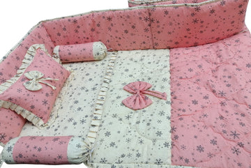 Pink Star Cot Bedding Set