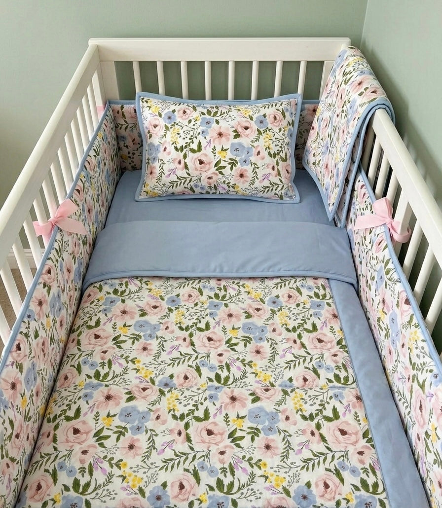 Flowers Cot Bedding Set