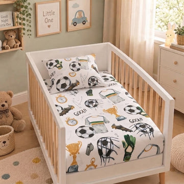 Football cotton crib sheet