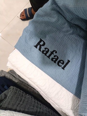 Sky Blue waffle throw