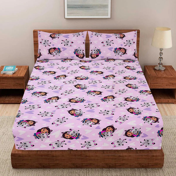 Gabby Doll House Kids cotton Glow In Dark Bedsheet