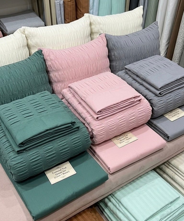 Pink Cotton seersucker Set