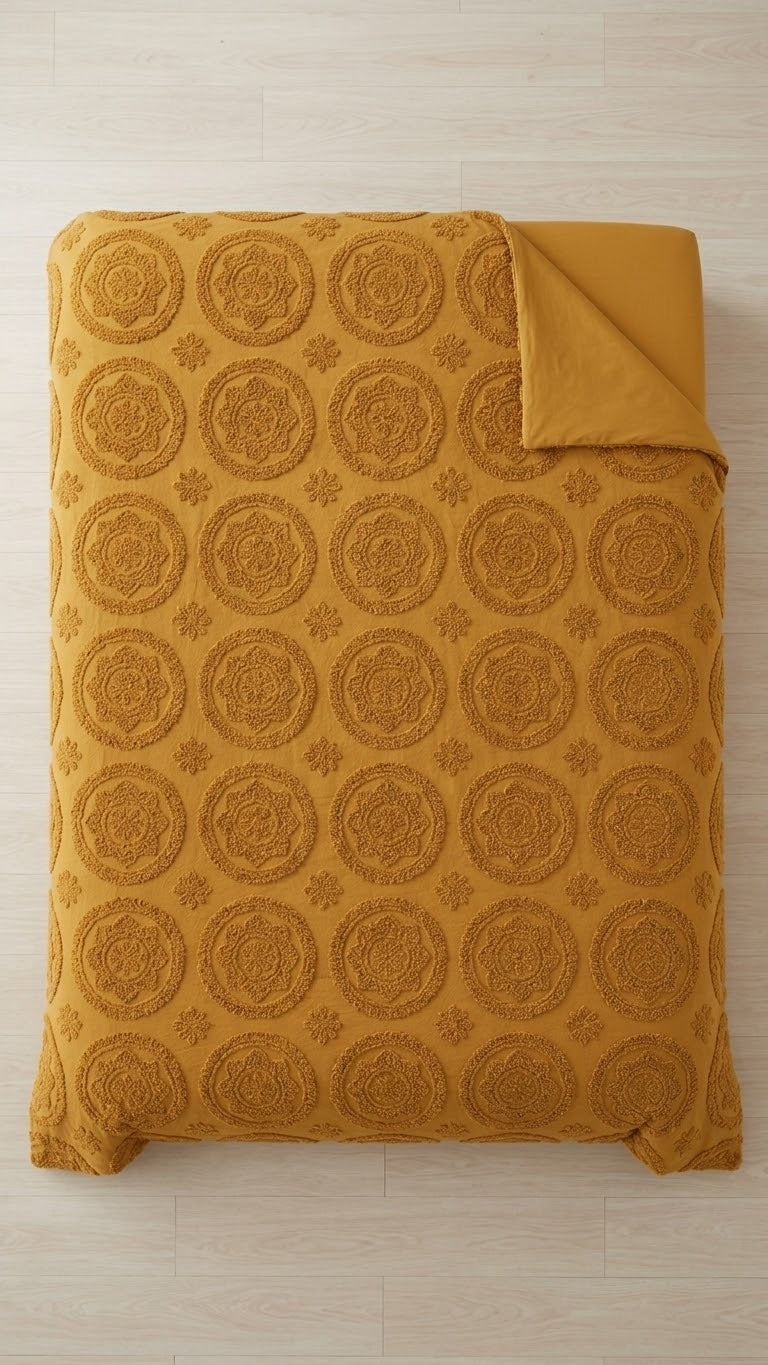 Mustard Boho Tufted Set