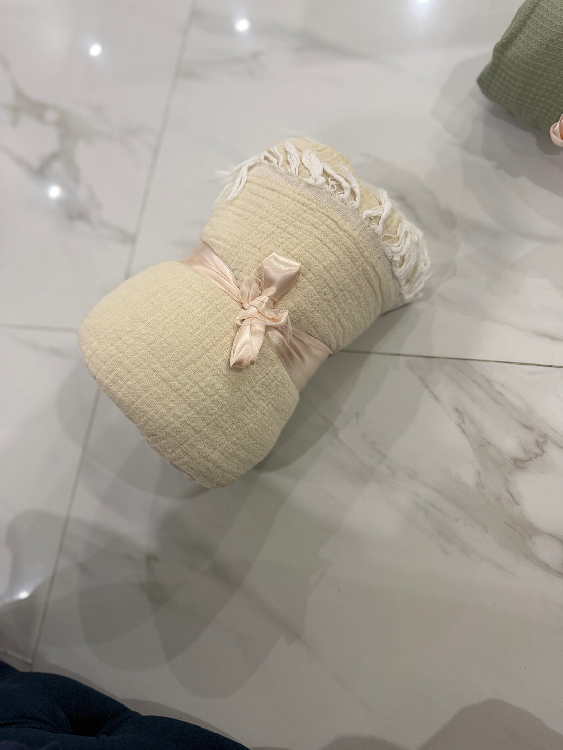Cream muslin throw