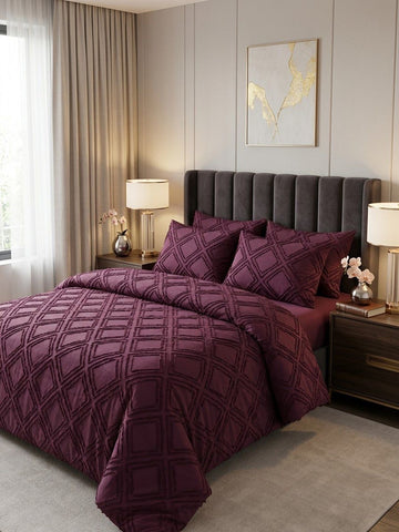 Plum Boho Tufted Set
