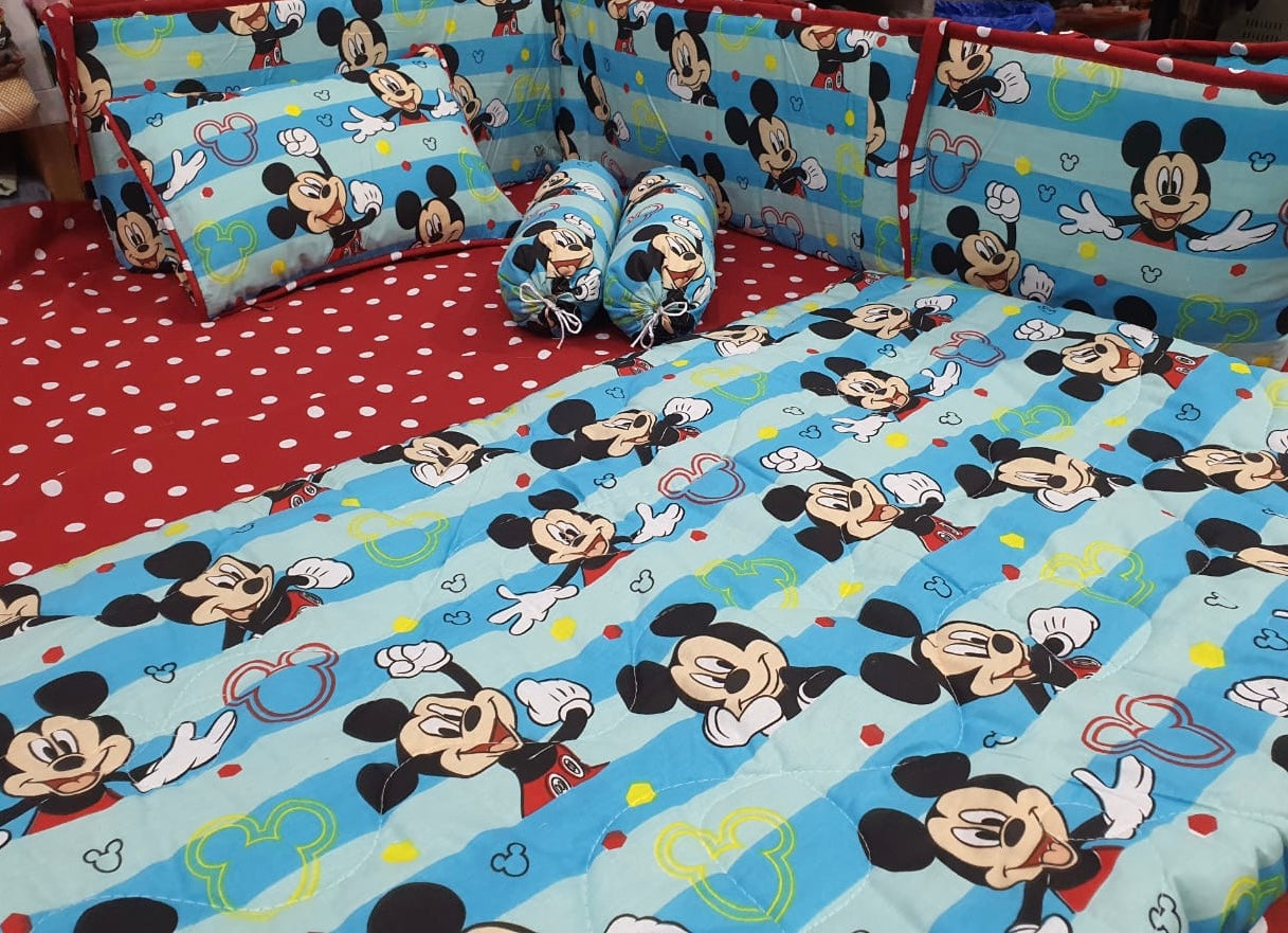 Mickey Mouse Cot Bedding Set