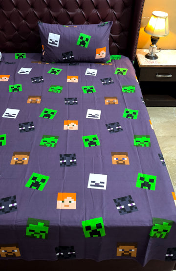 Mine craft Kids Cotton  Bedsheet