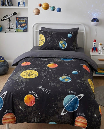 Planets glow in dark Kids Comforter\Duvet Set