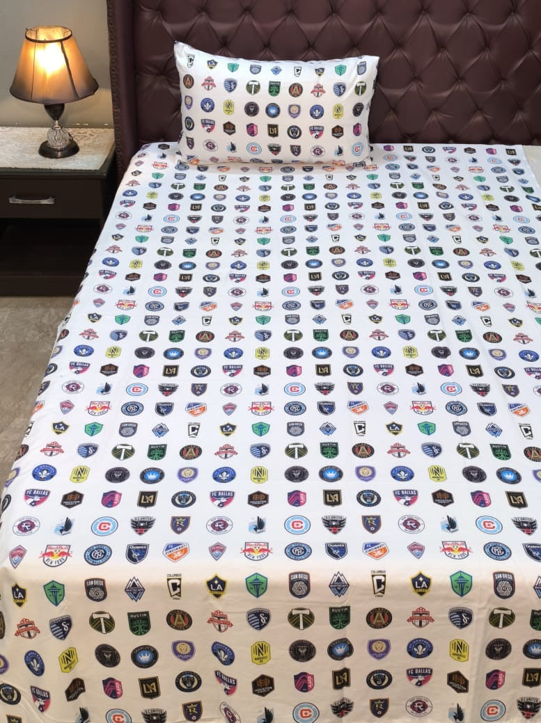 Logos Kids cotton Percale Bedsheet