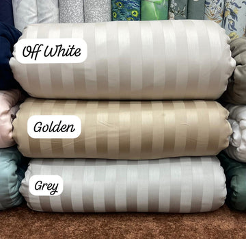 Striped Self Cotton Sateen Set