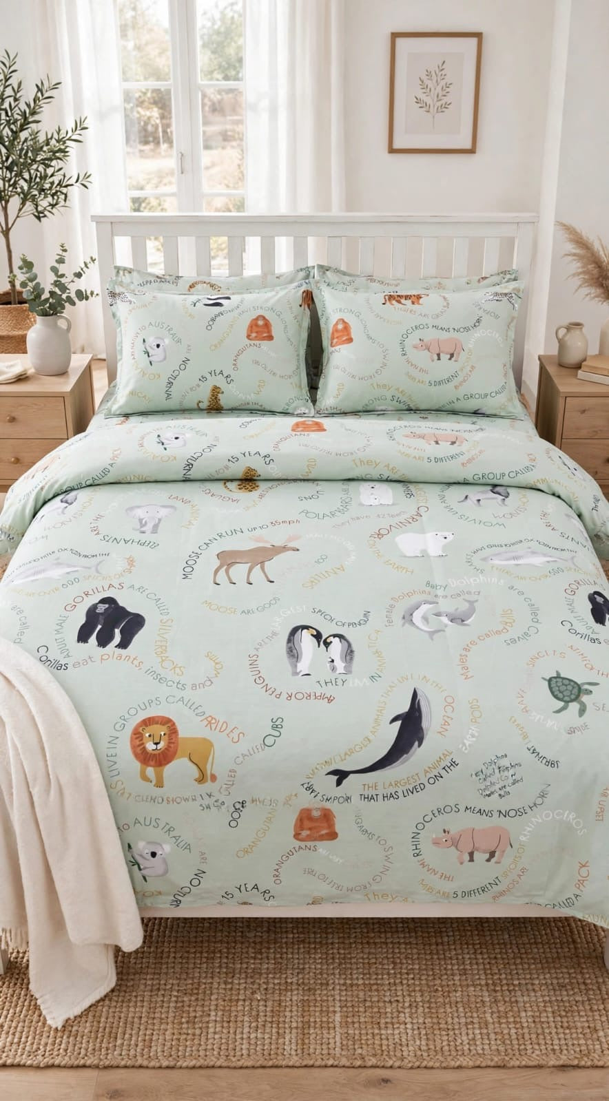Animals Kids Cotton  Bedsheet