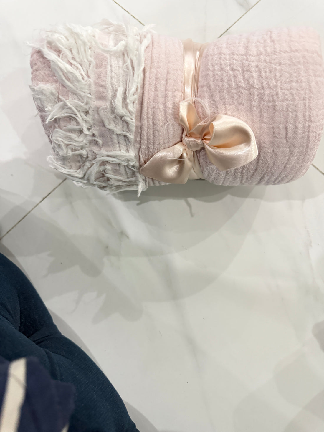 Pink muslin throw