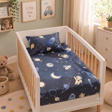 Astronaut cotton crib sheet