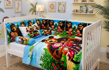 Velveti masha & bear Cot Bedding Set