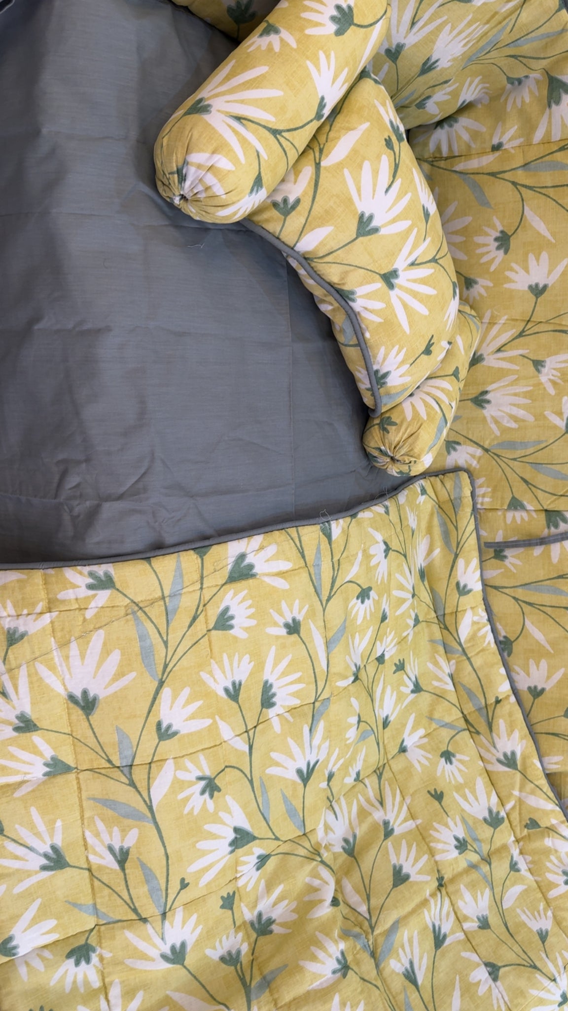 Yellow flower Cot Bedding Set